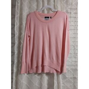 J&J Women's Pink Long Sleeve Crew Neck Sweater Size S